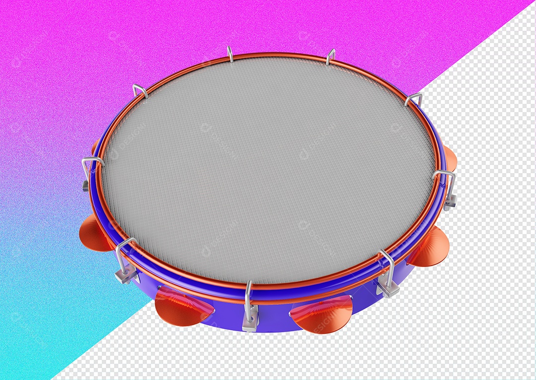 Elemento 3D Para Composição Pandeiro PSD