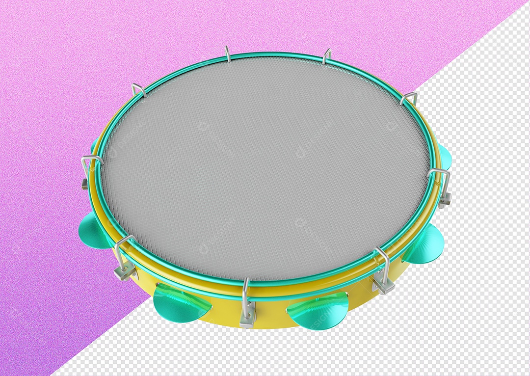 Elemento 3D Para Composição Pandeiro PSD