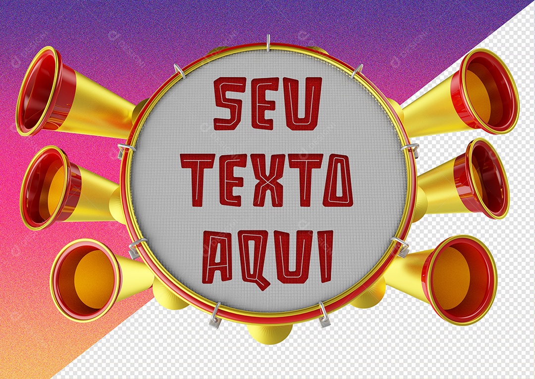 Elemento 3D Para Composição de Texto PSD