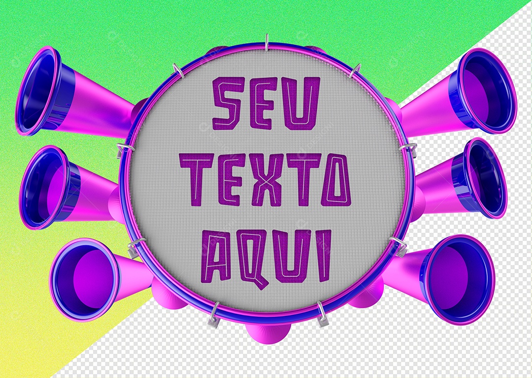 Elemento 3D Para Composição de Texto PSD