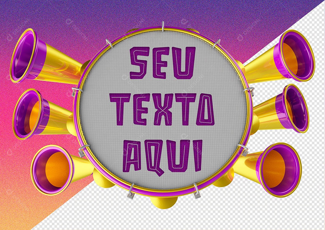 Elemento 3D Para Composição de Texto PSD