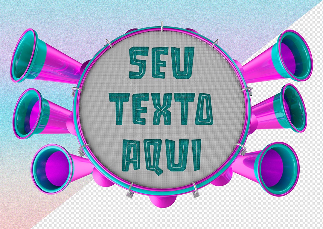 Elemento 3D Para Composição de Texto PSD