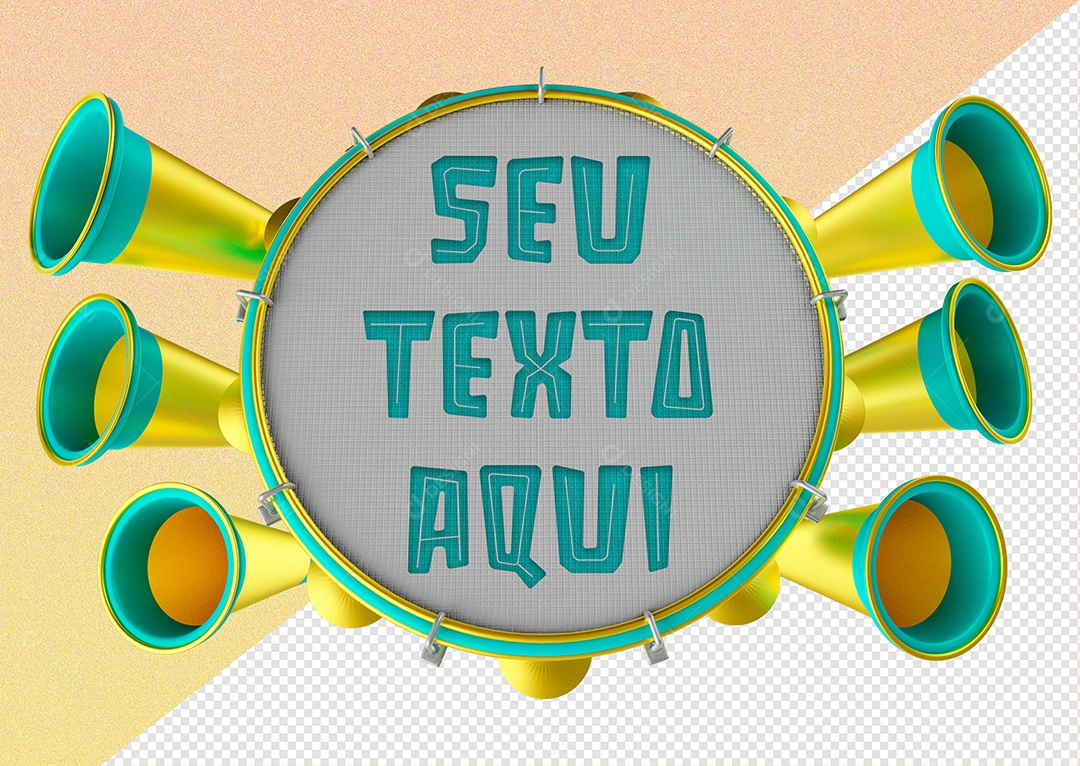 Elemento 3D Para Composição de Texto PSD