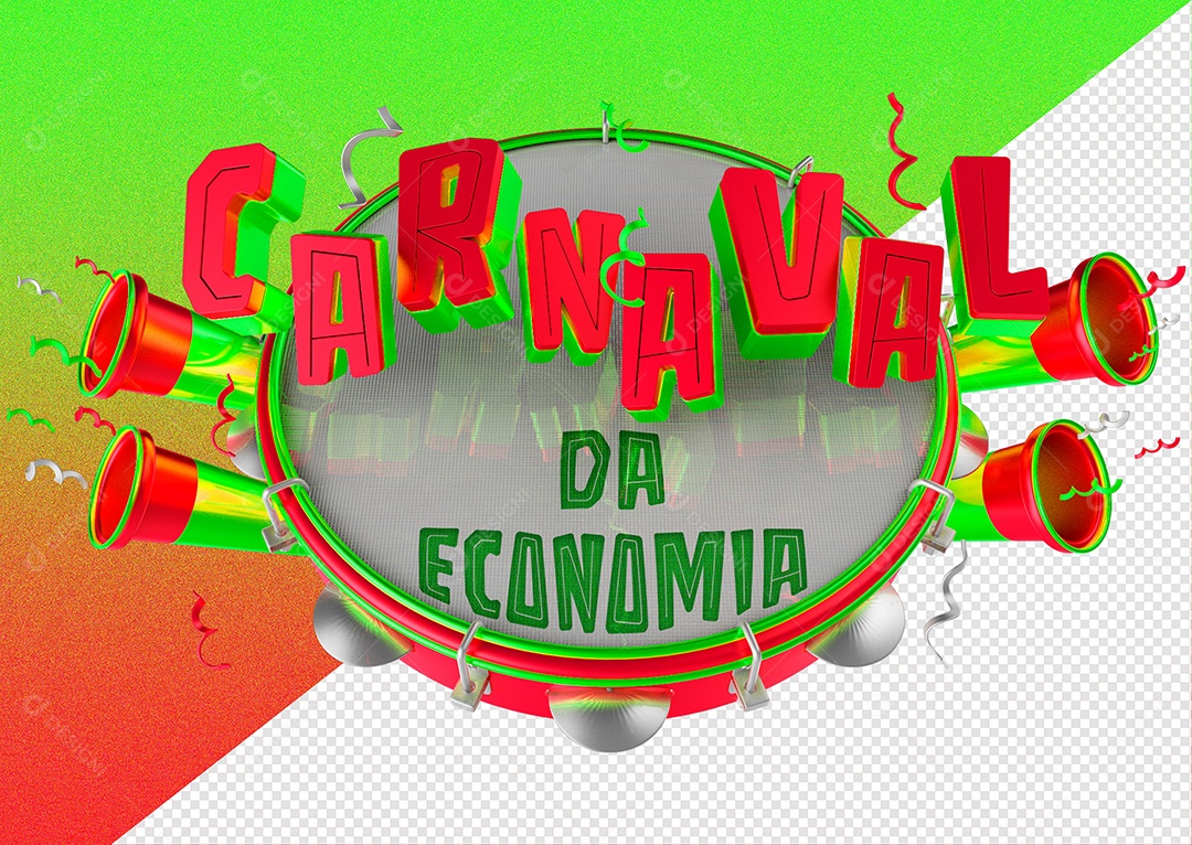 Selo 3D Para Composição Carnaval da Economia PSD