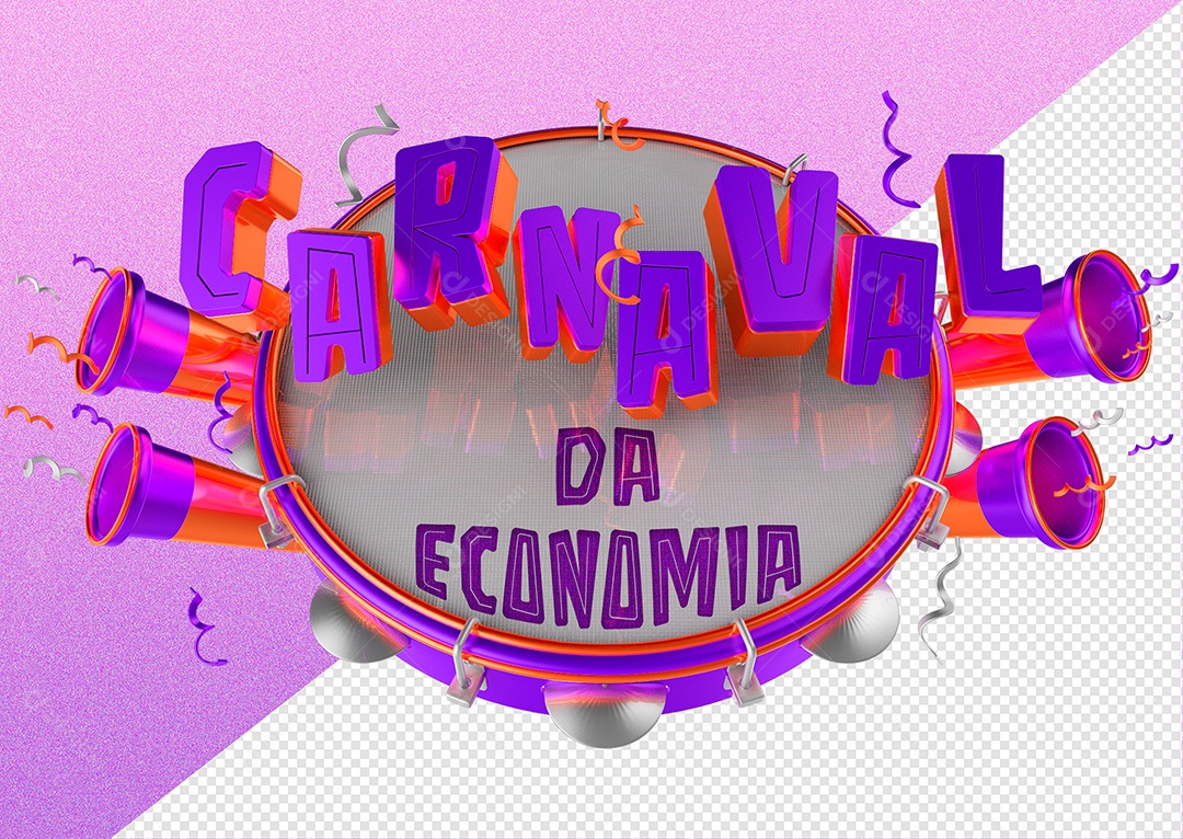 Selo 3D Para Composição Carnaval da Economia PSD