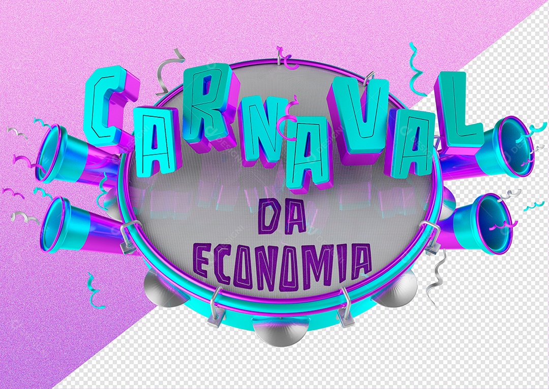 Selo 3D Para Composição Carnaval da Economia PSD