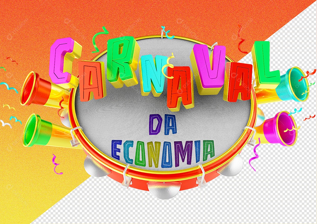 Selo 3D Para Composição Carnaval da Economia PSD
