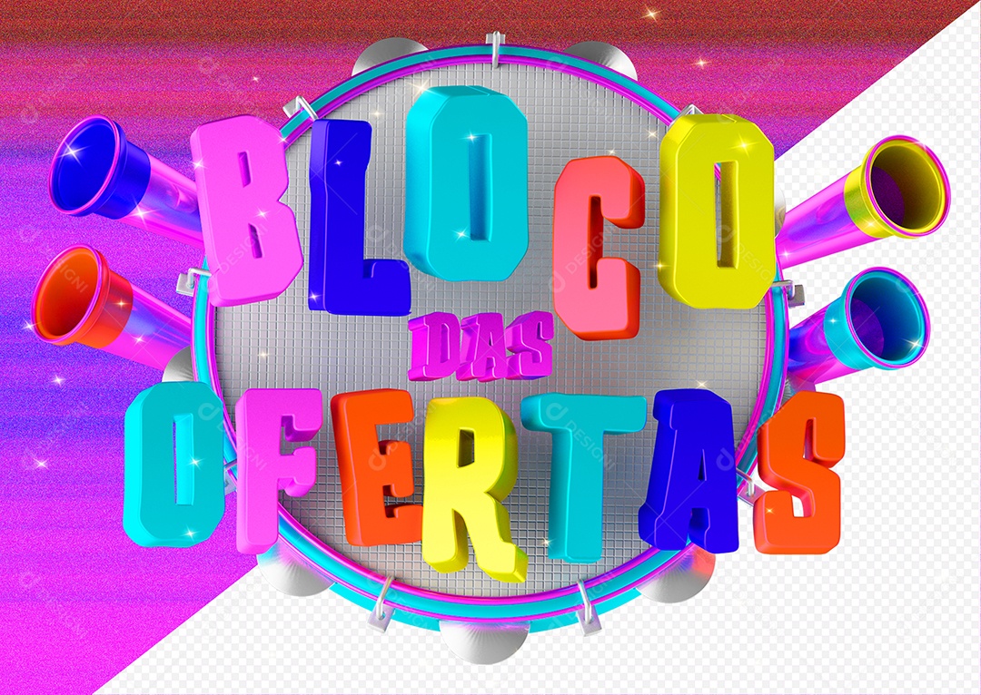 Selo 3D Para Composição Bloco Das Ofertas PSD