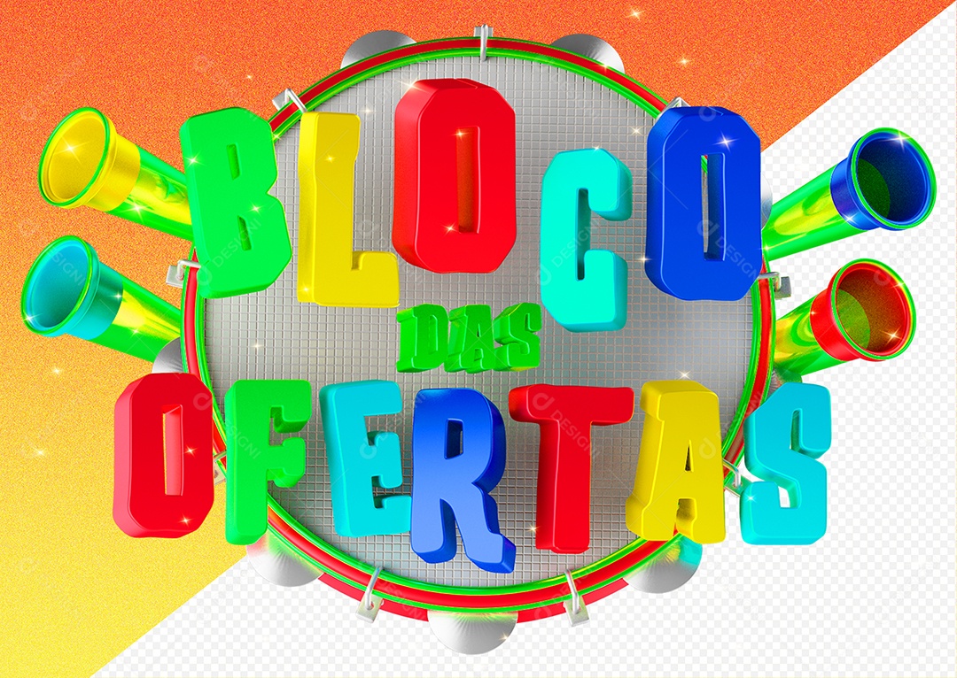 Selo 3D Para Composição Bloco Das Ofertas PSD