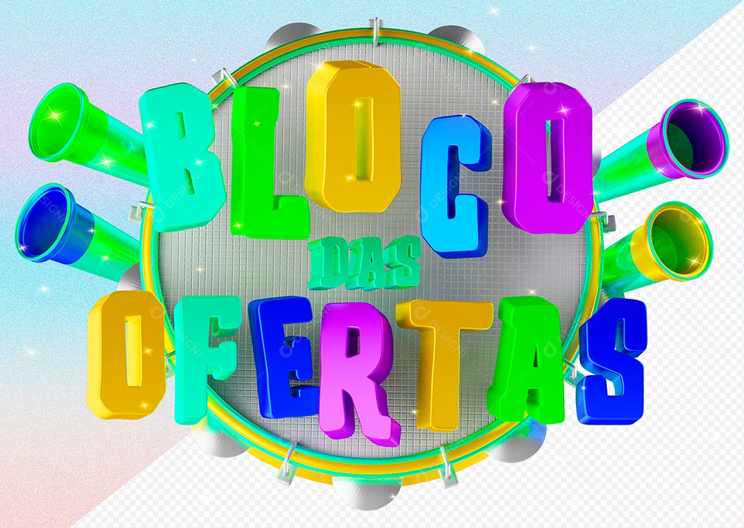 Selo 3D Para Composição Bloco Das Ofertas PSD