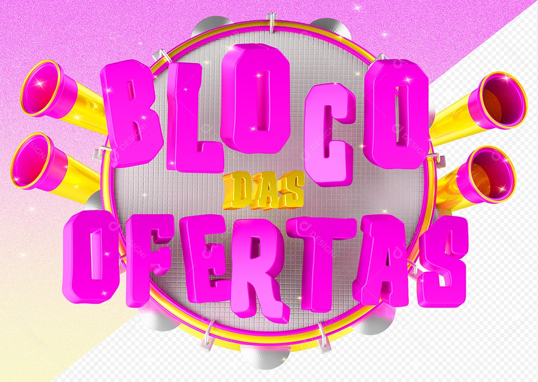 Selo 3D Para Composição Bloco Das Ofertas PSD