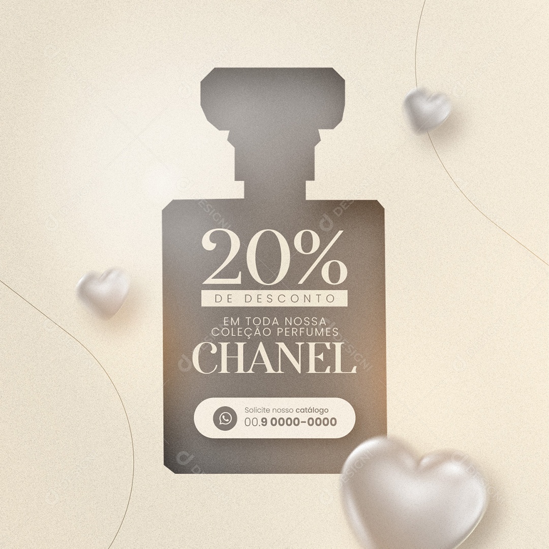 Perfumaria 20% de Desconto em Toda nossa Coleção Social Media PSD Editável