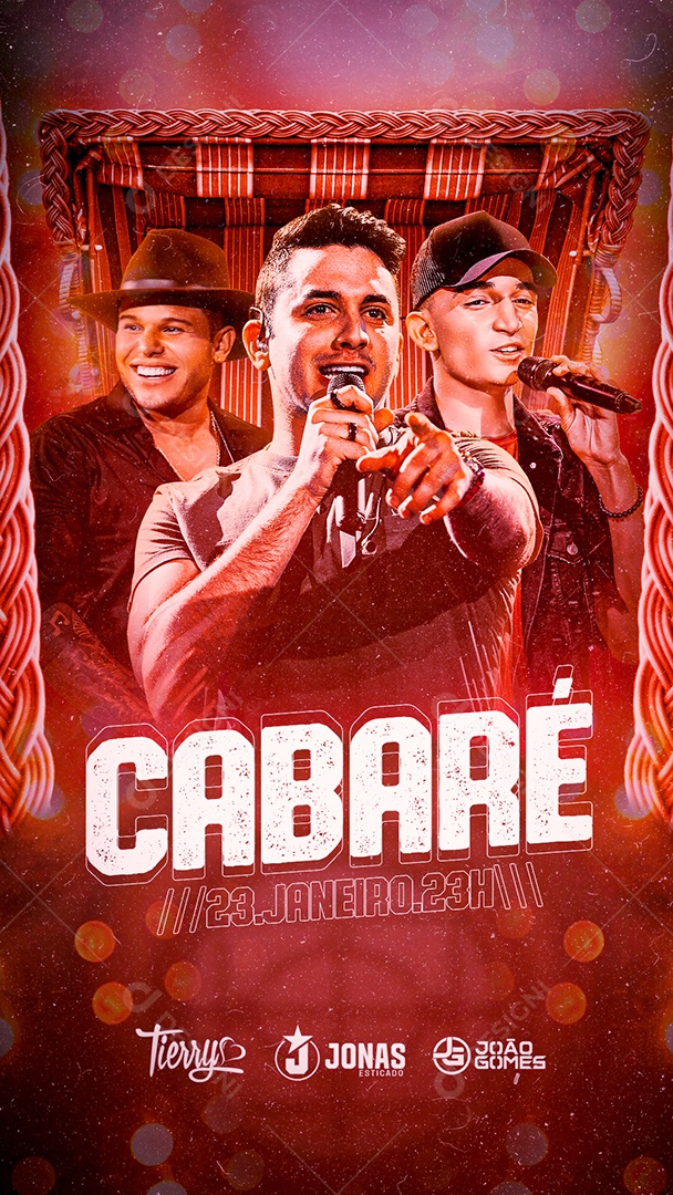 Story Cabaré Tierry Jonas Esticado João Gomes Flyers Social Media PSD Editável