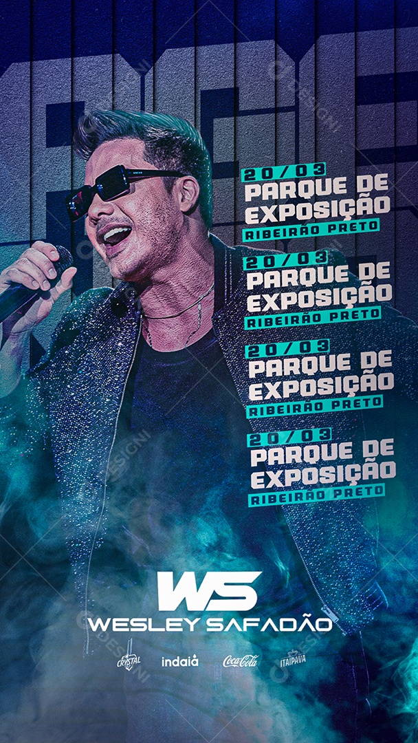 Story Agenda Wesley Safadão Flyer Social Media PSD Editável