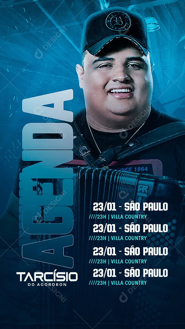 Story Agenda Tarcísio do Acordeon Flyer Social Media PSD Editável