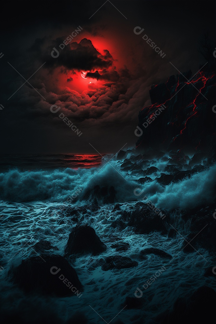 Linda paisagem praia ondas mar