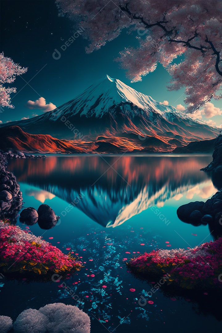 Linda paisagem penhasco montanha inteligência artificial