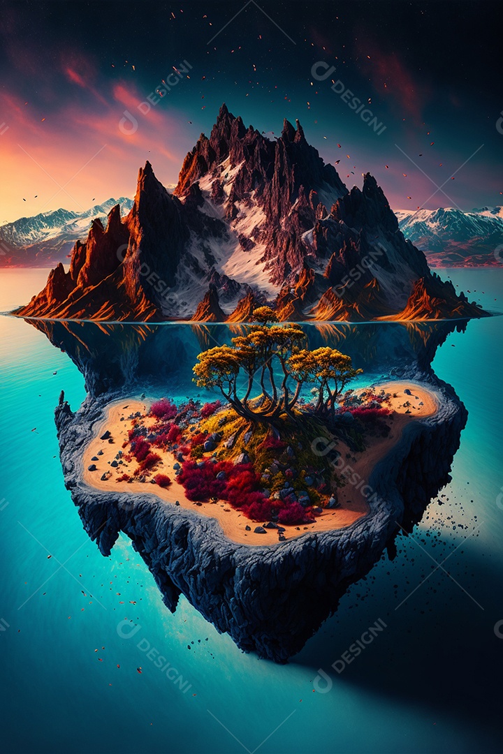 Linda paisagem montanhas penhasco pico inteligência artificial