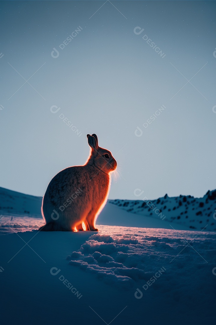 Lebre animal sobre fundo desfoque