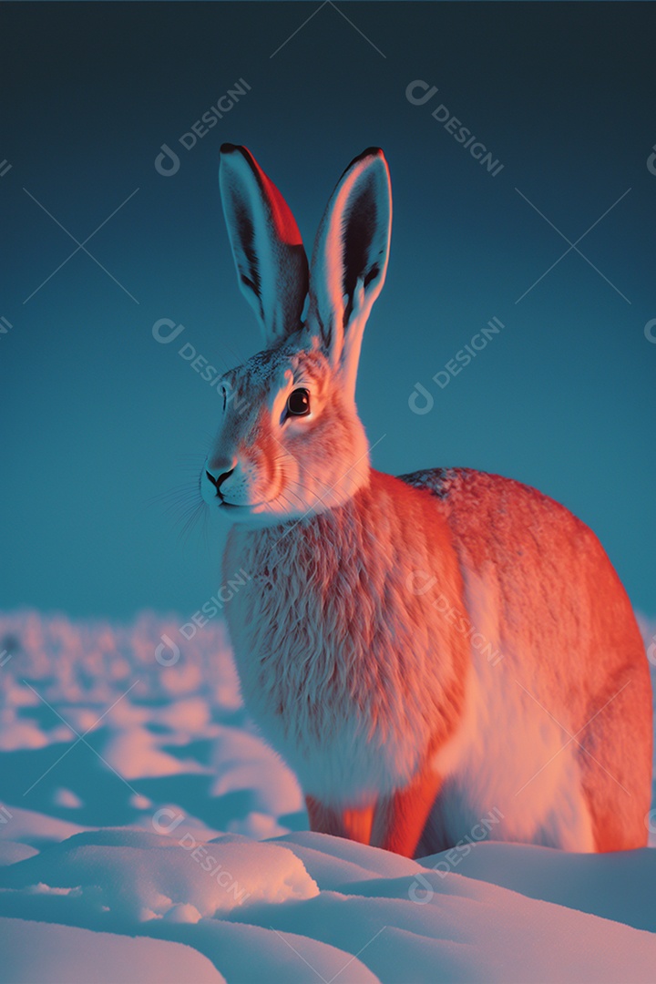 Lindo Lebre animal sobre fundo desfocado