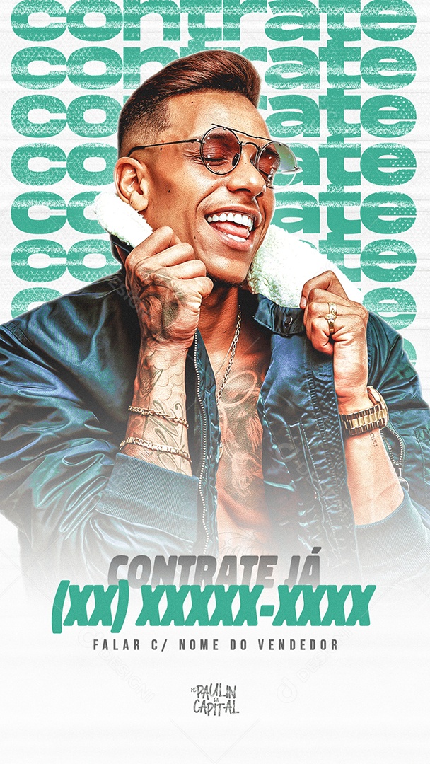 Story Flyer Contrate Já Mc Paulin da Capital Social Media PSD Editável