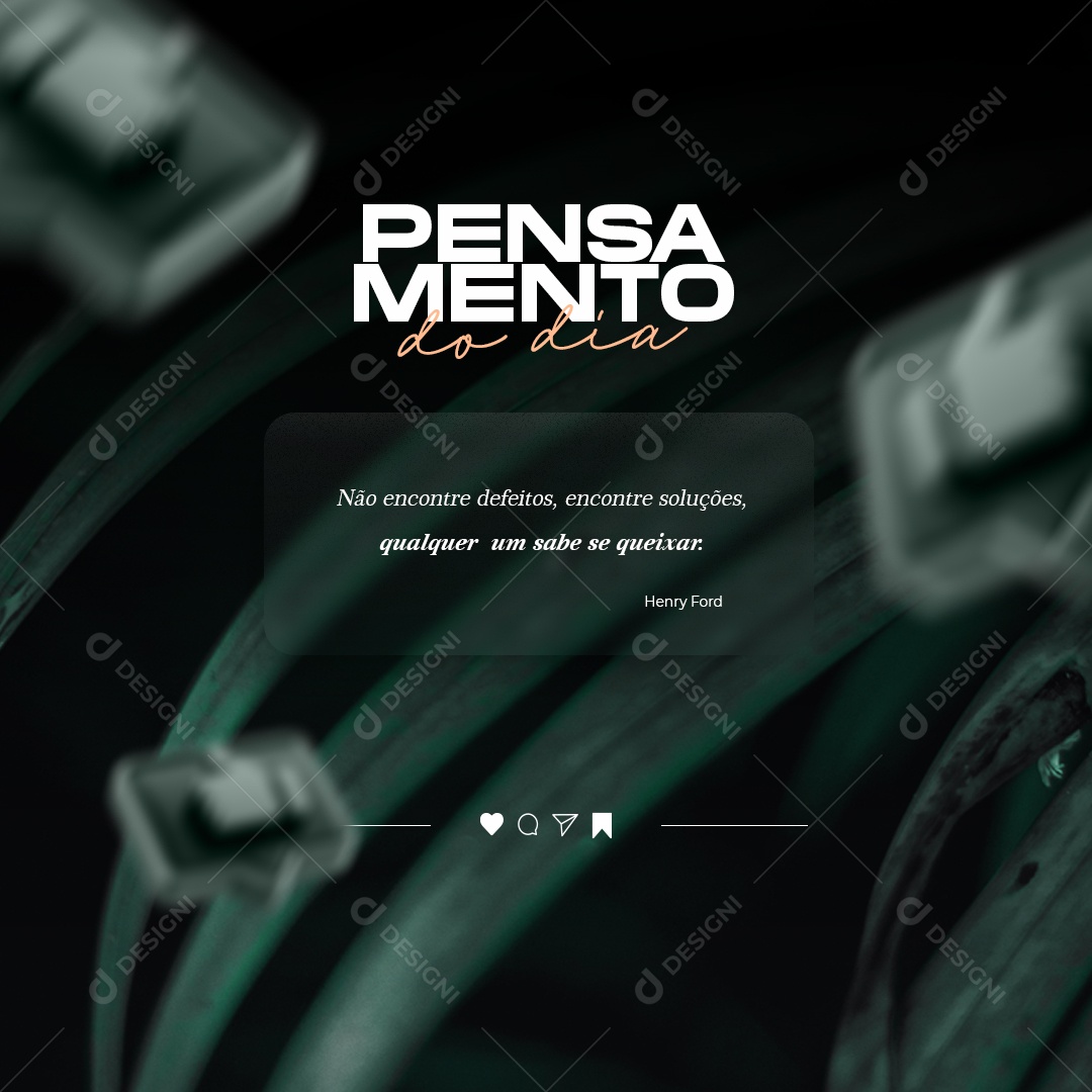 Frase Motivacional Não Enontre Defeitos, Encontre Soluções Social Media PSD Editável