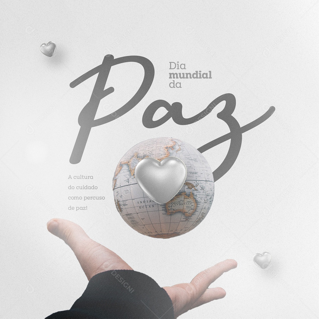 A Cultura do Cuidado como Percuso de Paz Dia Mundial da Paz Social Media PSD Editável
