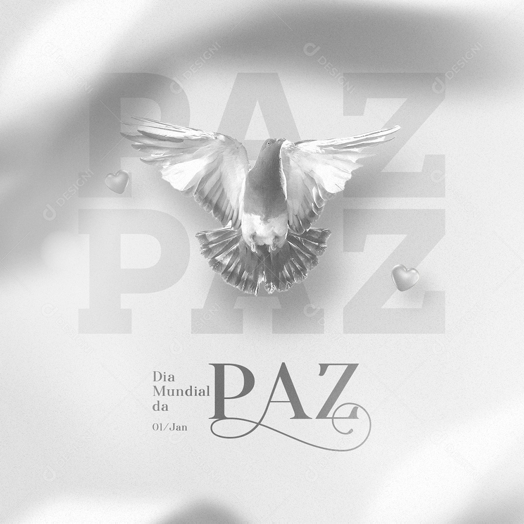 Dia Mundial da Paz 1 de Janeiro Social Media PSD Editável