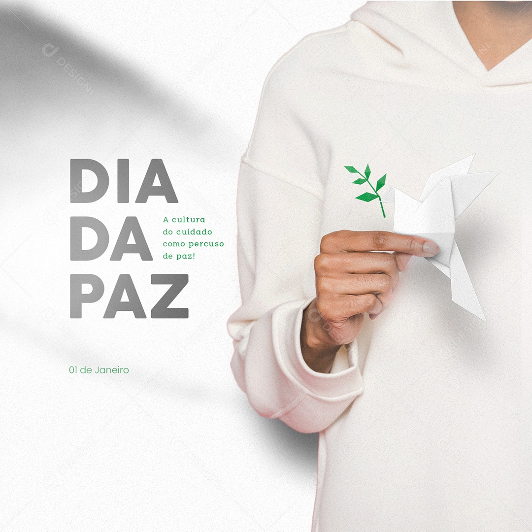 A Cultura do Cuidado como Percuso de Paz Dia Mundial da Paz Social Media PSD Editável