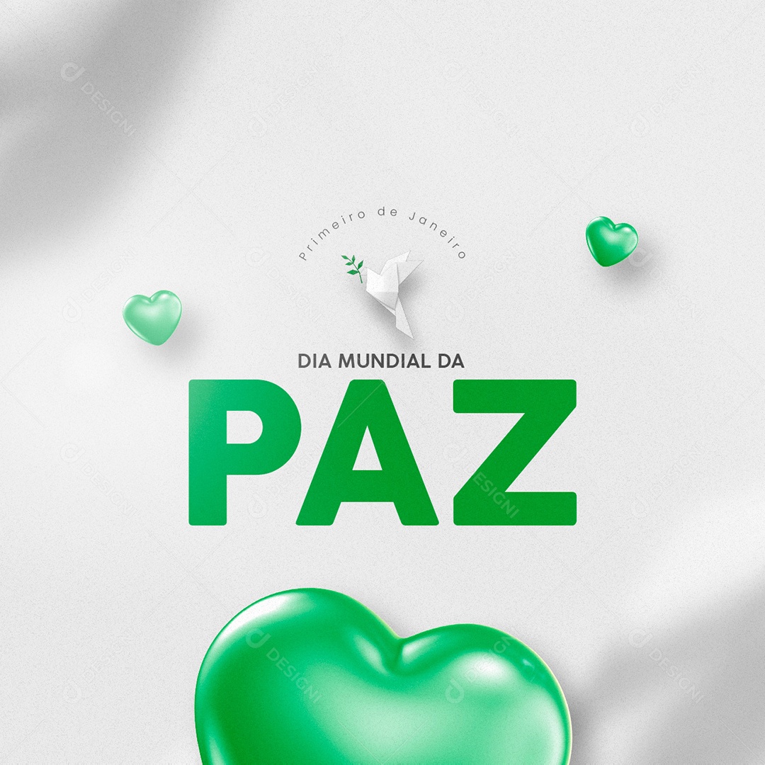Dia Mundial da Paz 1 de Janeiro Social Media PSD Editável