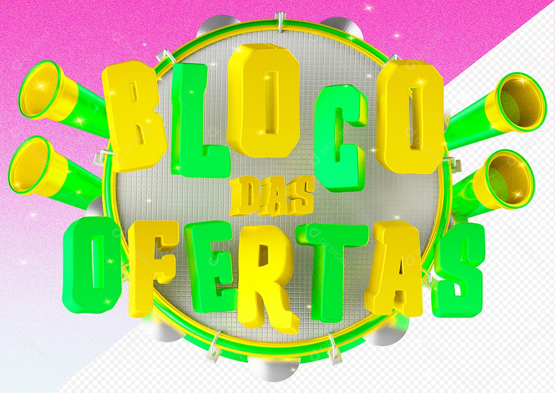 Selo 3D Para Composição Bloco Das Ofertas PSD