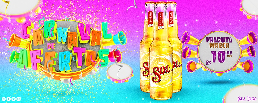 Banner Carnaval da Economia Venha Conferir Social Media PSD Editável