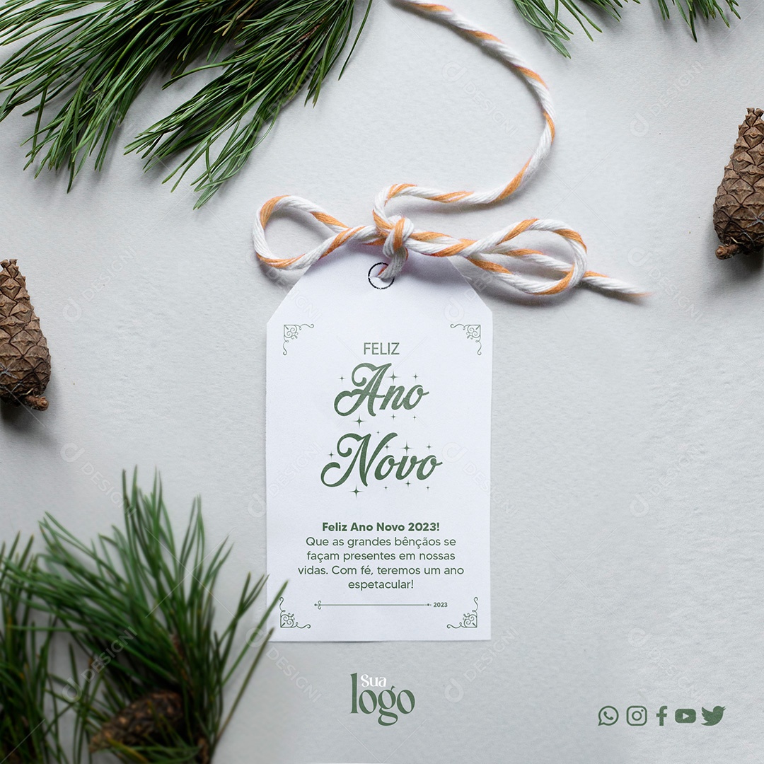 Post Feliz Ano Novo PSD Social Media PSD Editável