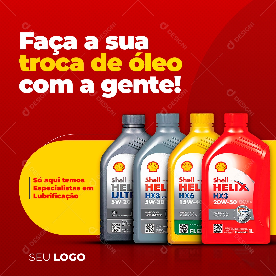 Post Faça Sua Troca de Óleo Com A Gente Social Media PSD Editável