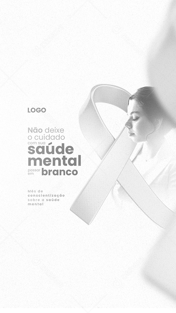 Story Não Deixe o Cuidado com a Sua Saúde Mental Janeiro Branco Social Media PSD Editável