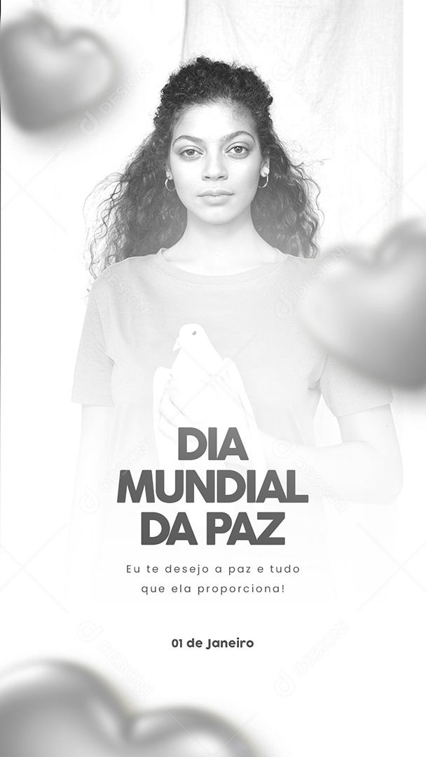 Story Eu te Desejo a Paz e Tudo que Ela Proporcionar Dia Mundial da Paz Social Media PSD Editável