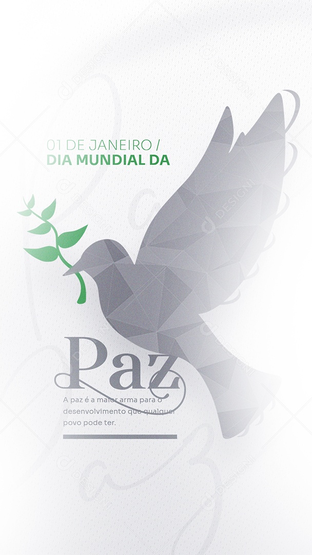 Story A Paz é a Maior Arma para o Desenvolvimento Dia Mundial da Paz Social Media PSD Editável