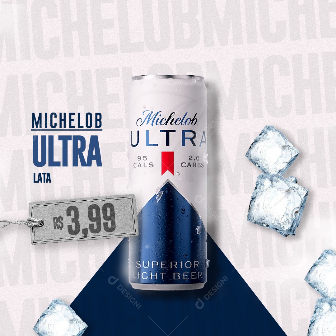 Bebida Michelob Ultra Social Media PSD Editável