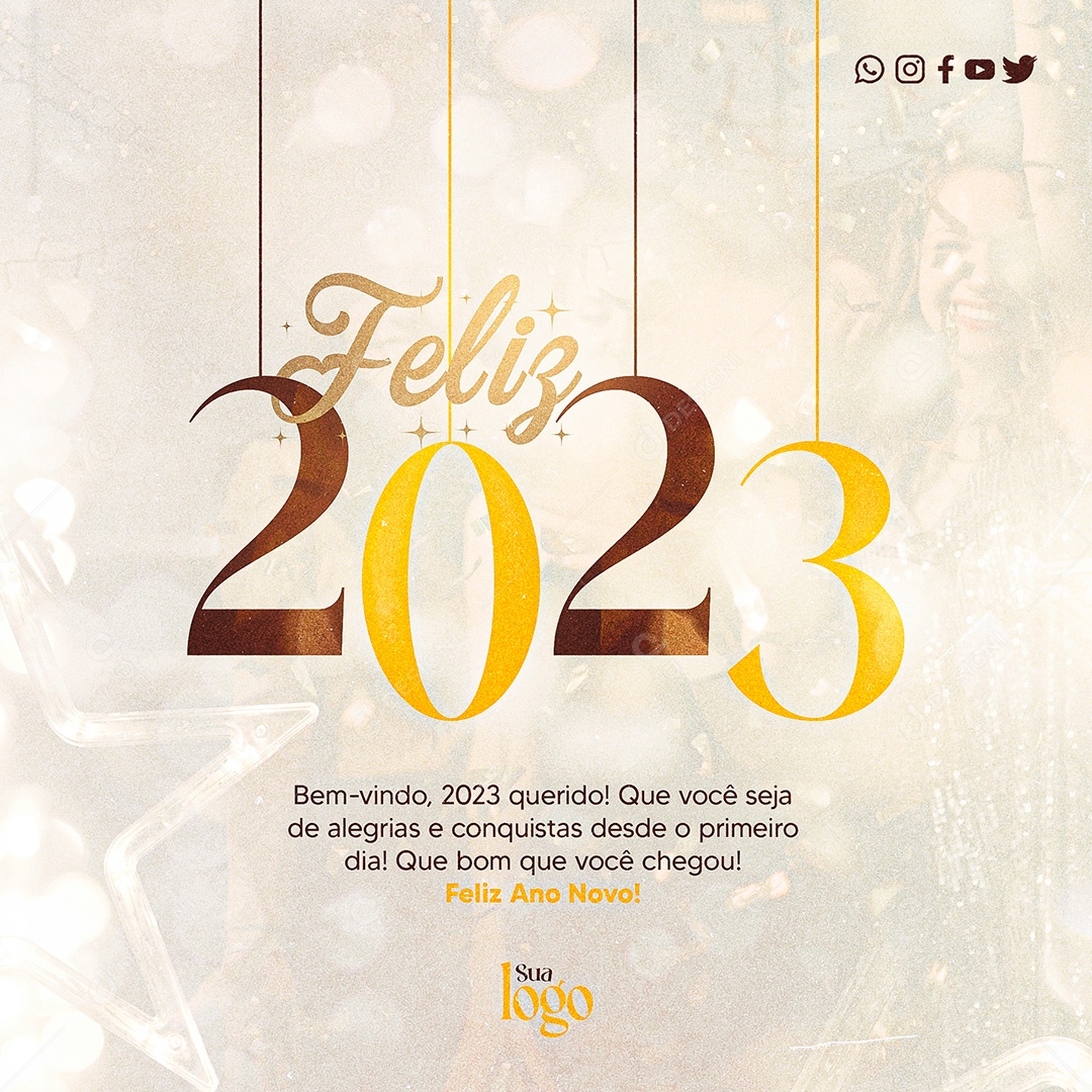 Post Feliz Ano Novo PSD Social Media PSD Editável
