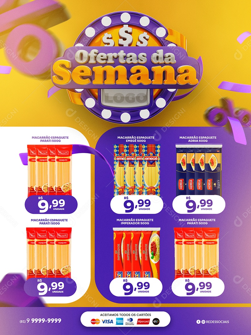 Social Media Encarte de Supermercado Ofertas da Semana PSD Editável