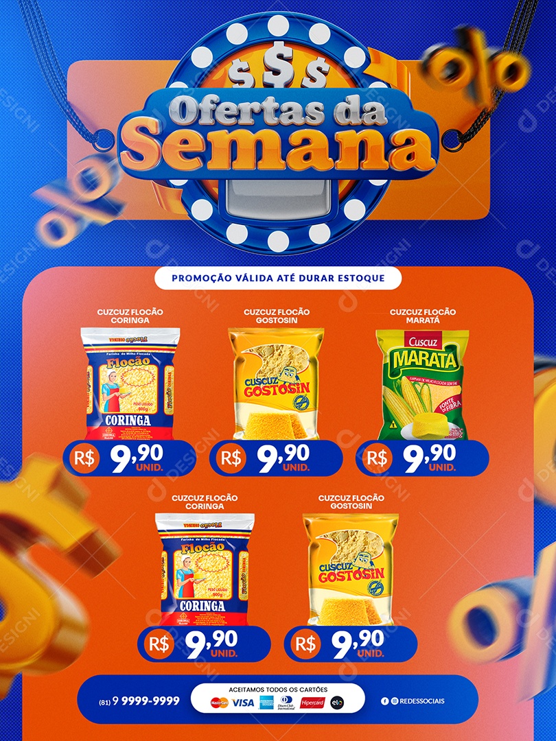 Social Media Encarte de Supermercado Ofertas da Semana PSD Editável