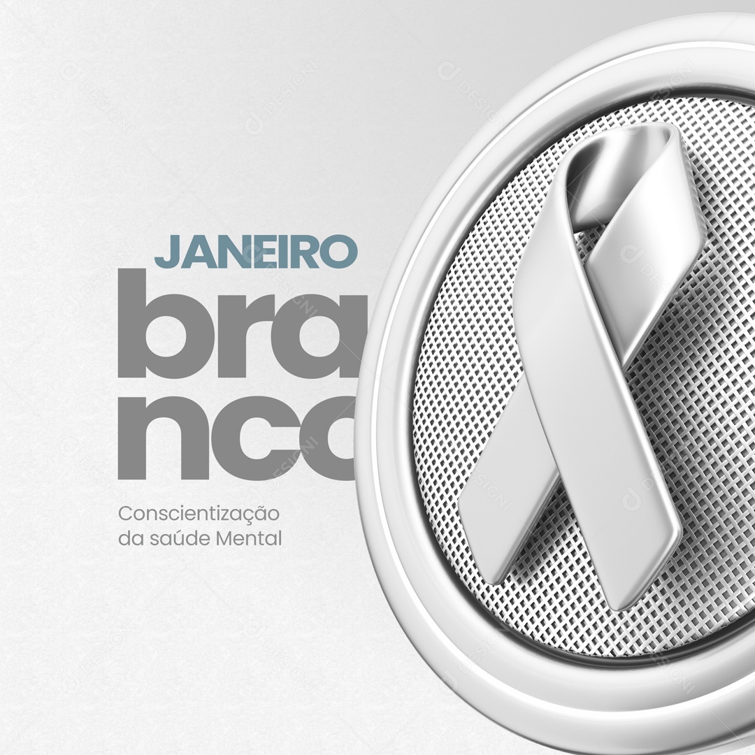 Janeiro Branco Conscientização da Saúde Mental Social Media PSD Editável