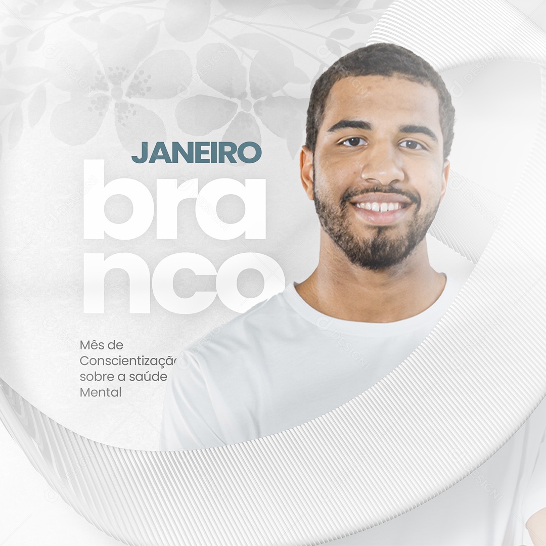 Mês de Conscientização sobre Saúde Mental Janeiro Branco Social Media PSD Editável