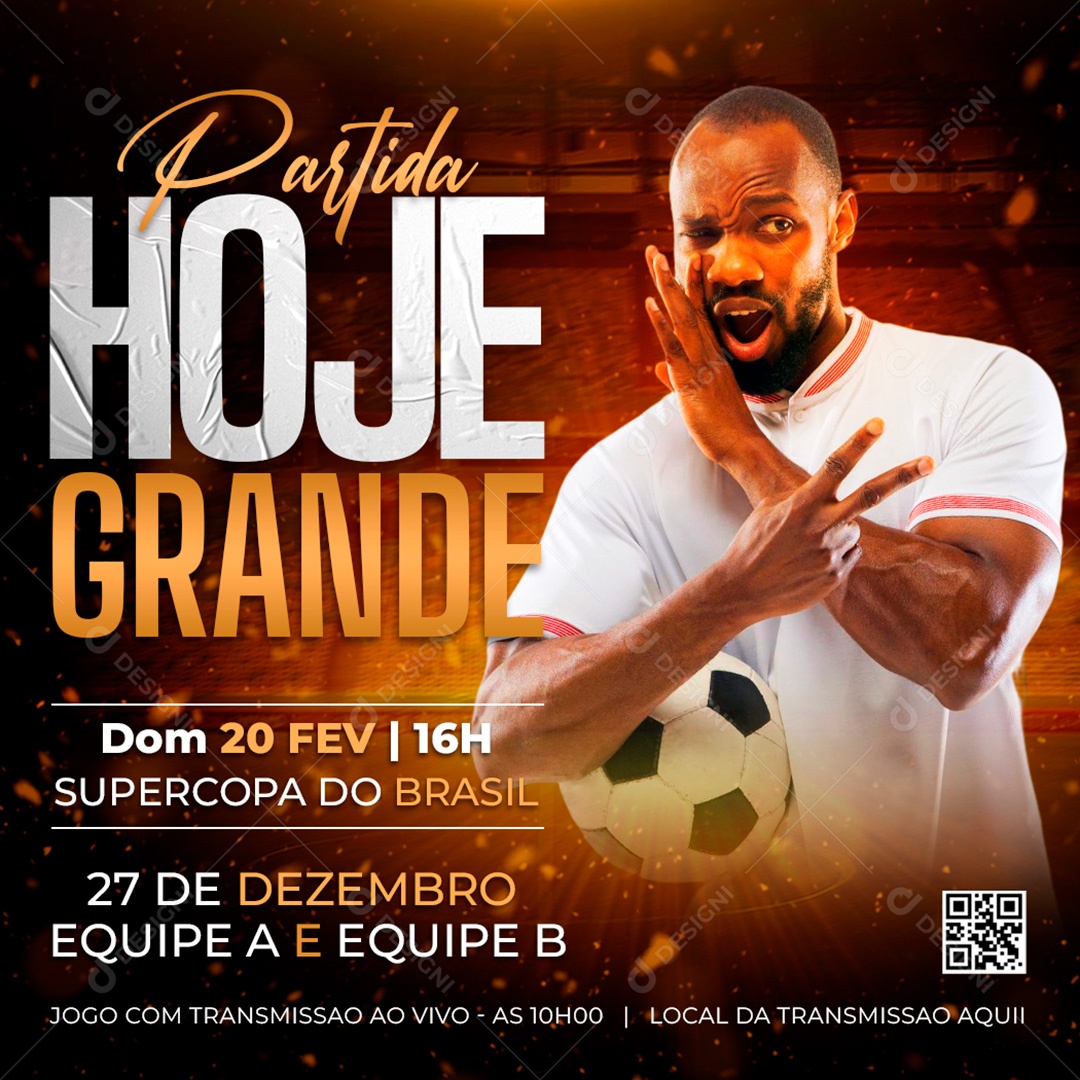 Post Football Today Great Match Social Media Editable PSD