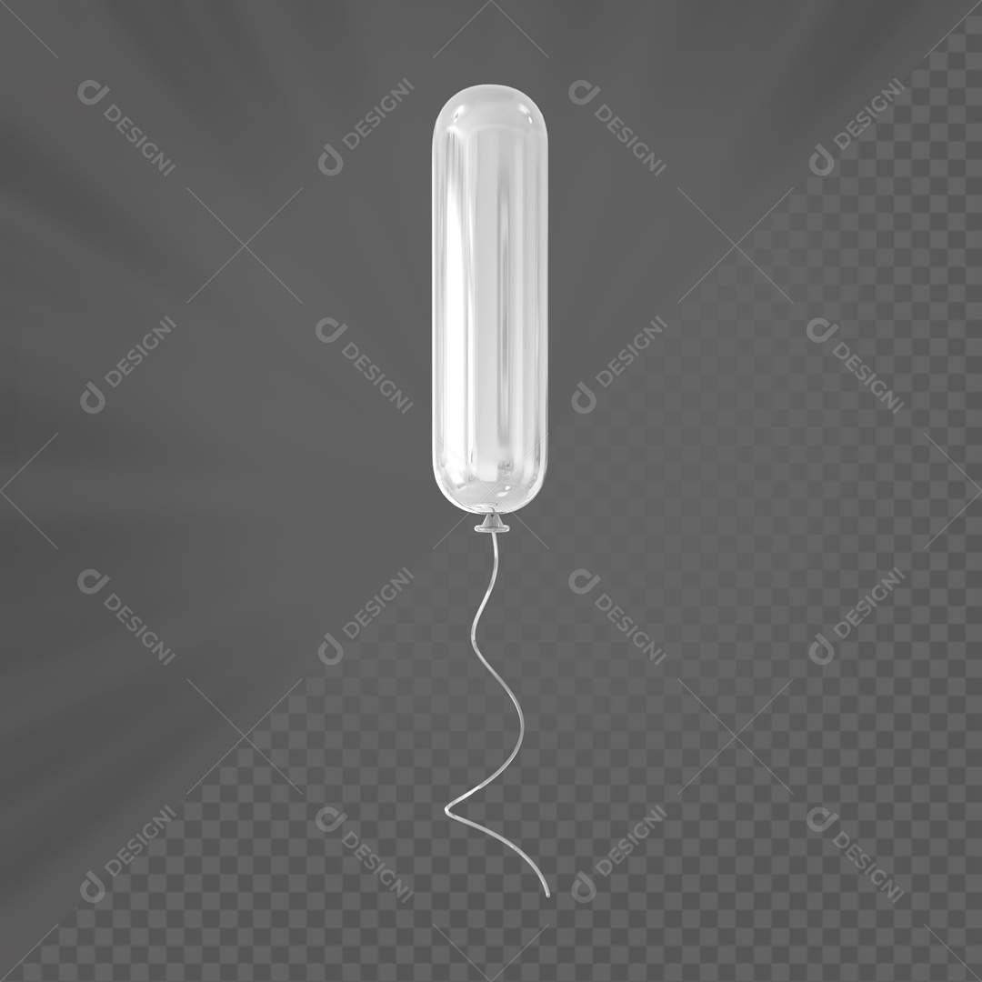 Letra I Maiúscula Balão Branco Elemento 3D Para Composição PSD