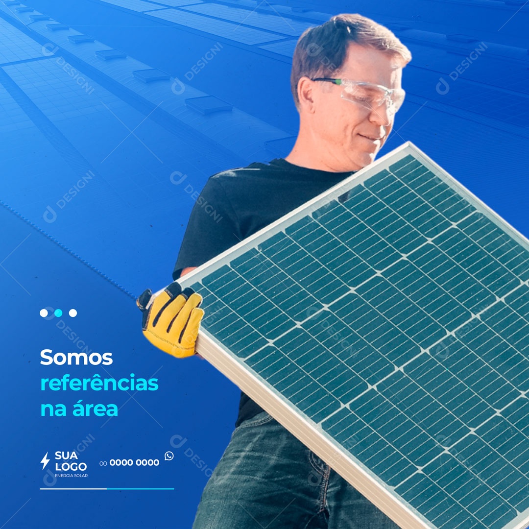 We are References in the Solar Energy Area Social Media Editable PSD