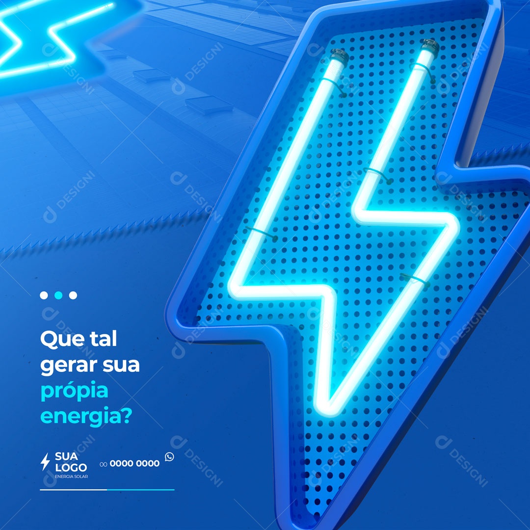 Que Tal Gerar sua Própria Energia? Energia Solar Social Media PSD Editável
