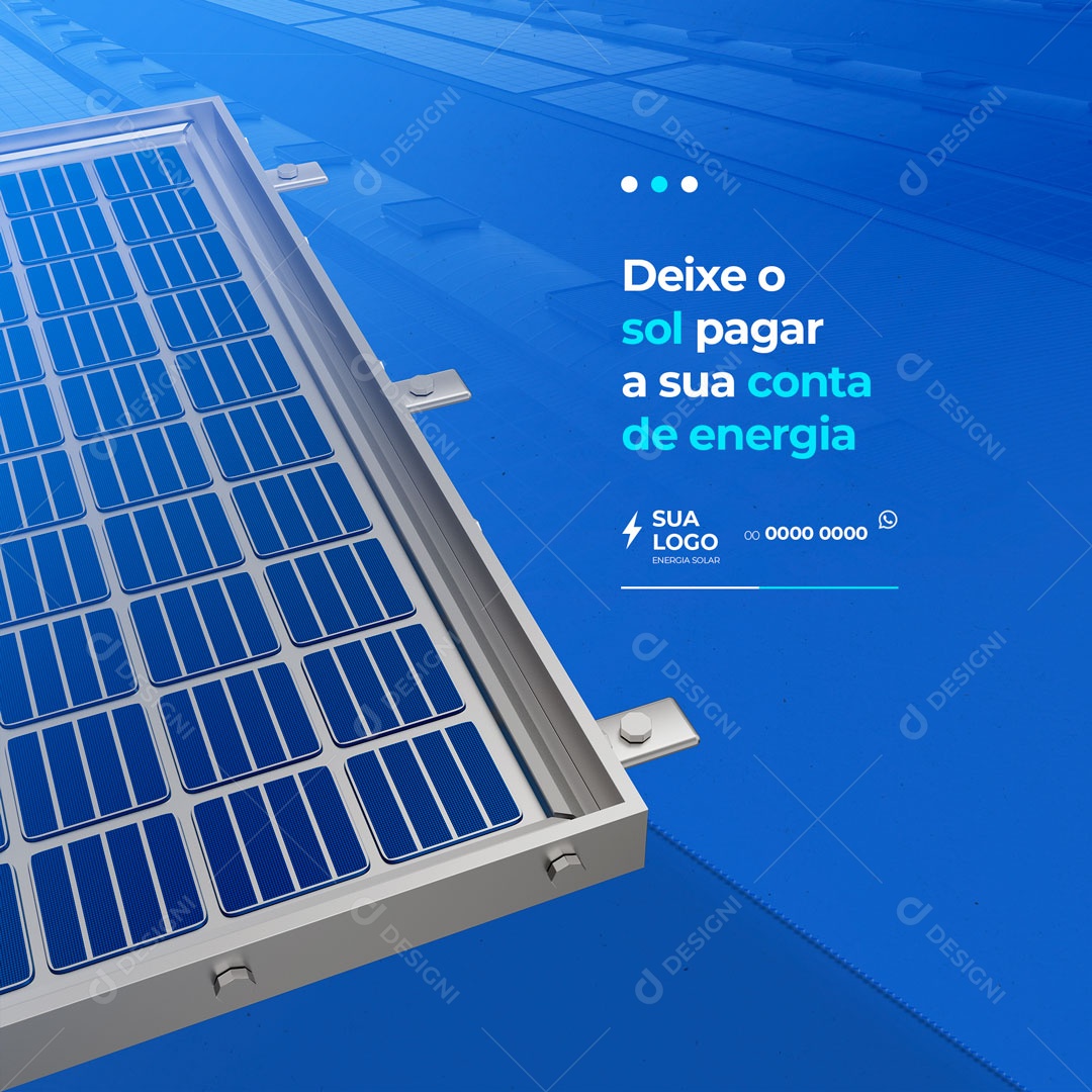 Deixe o Sol Pagar a Sua de Energia Social Media PSD Editável