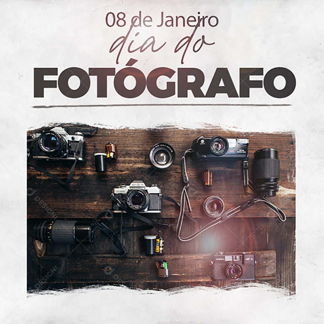 Dia do Fotógrafo 08 de Janeiro Social Media PSD Editável