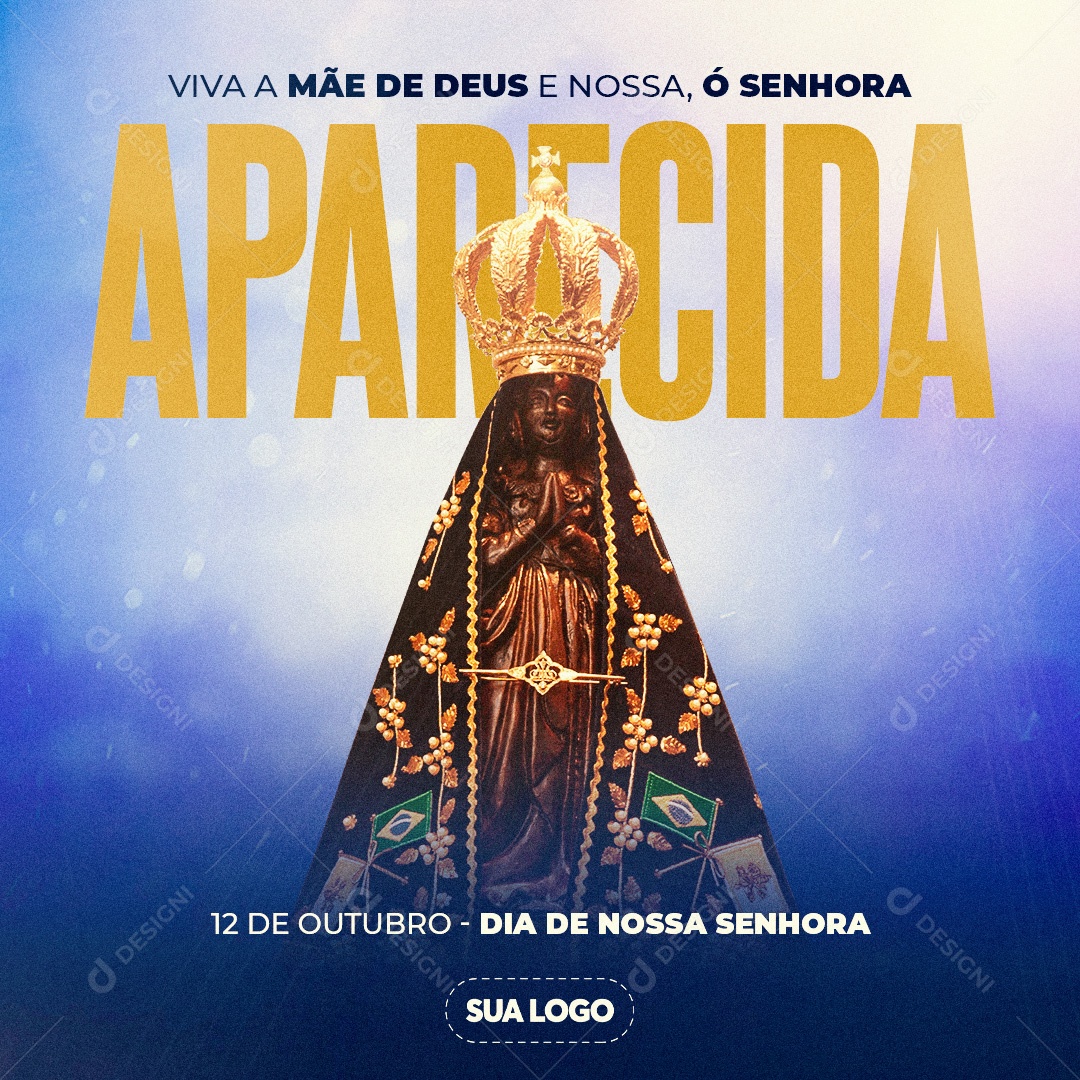 Post Dia de Nossa Senhora de Aparecida Social Media PSD Editável
